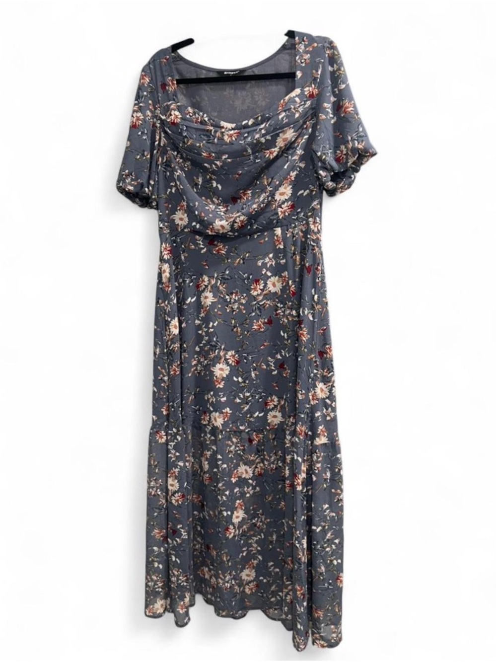 Floral Draped Square Neck Floral Maxi Dress - NWOT